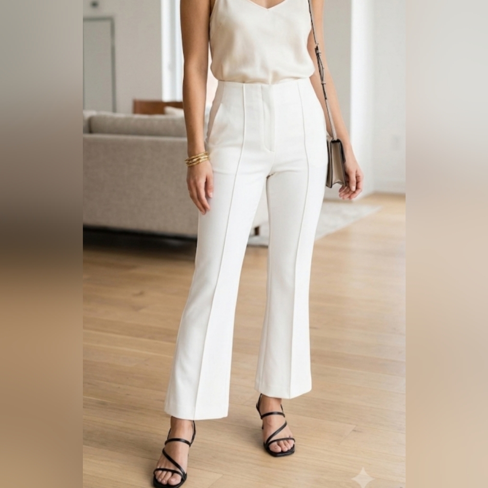 Rachel Zoe High-rise Kick Flare Pleated Trousers size:4